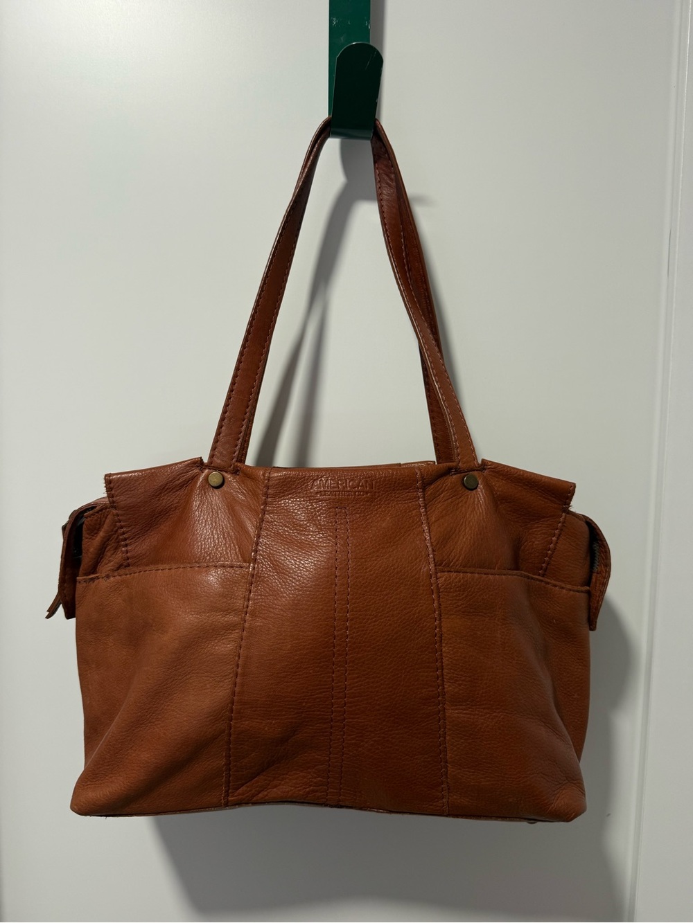American Leather Paoli Satchel  Brandy smooth Leather Shoulder Bag